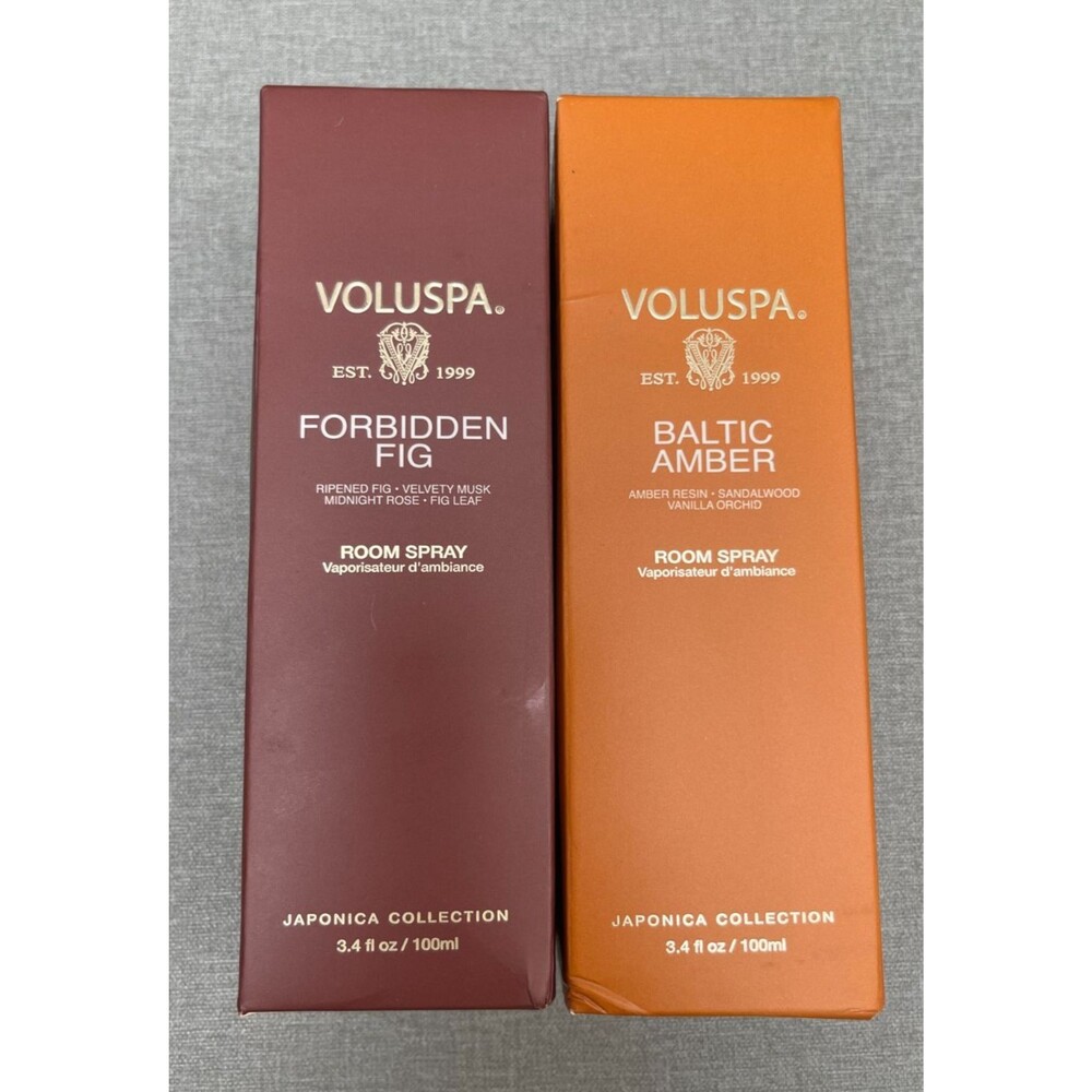 2 Pack NIB Voluspa Baltic Amber Room Spray Japonica Collection 3.4 fl oz/100 ml